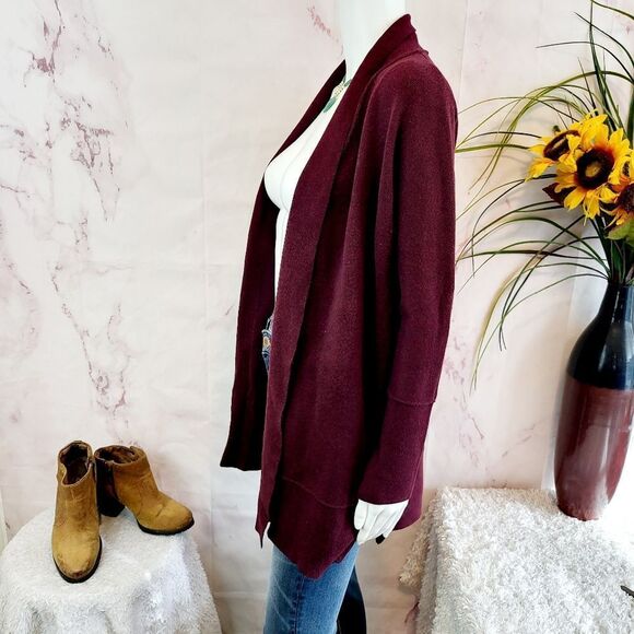 Rachel Zoe open front purple eggplant color cardigan sweater - Picture 3 of 6